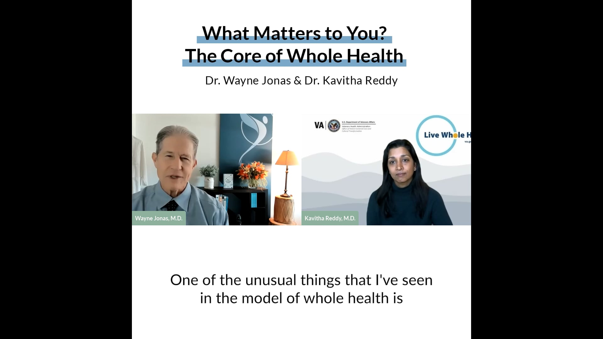 What Matters to You? The Core of Whole Health