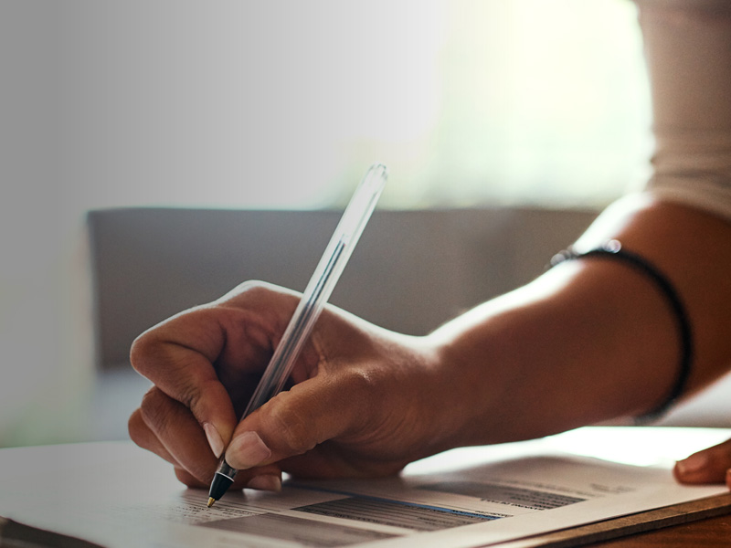 Person writing